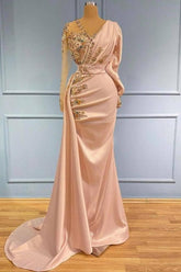 Evening Dresses Long With Sleeves Prom Evening Dresses in glitter